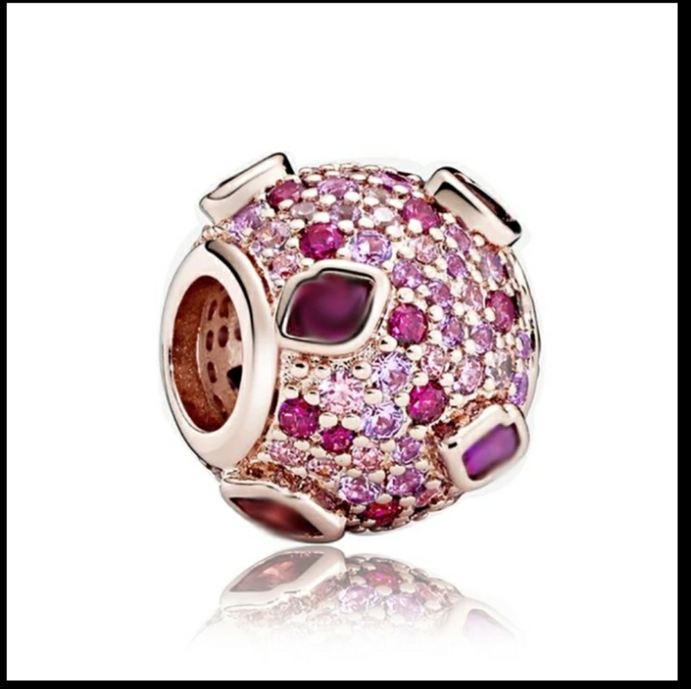 Charm for Pandora 925 ruby color